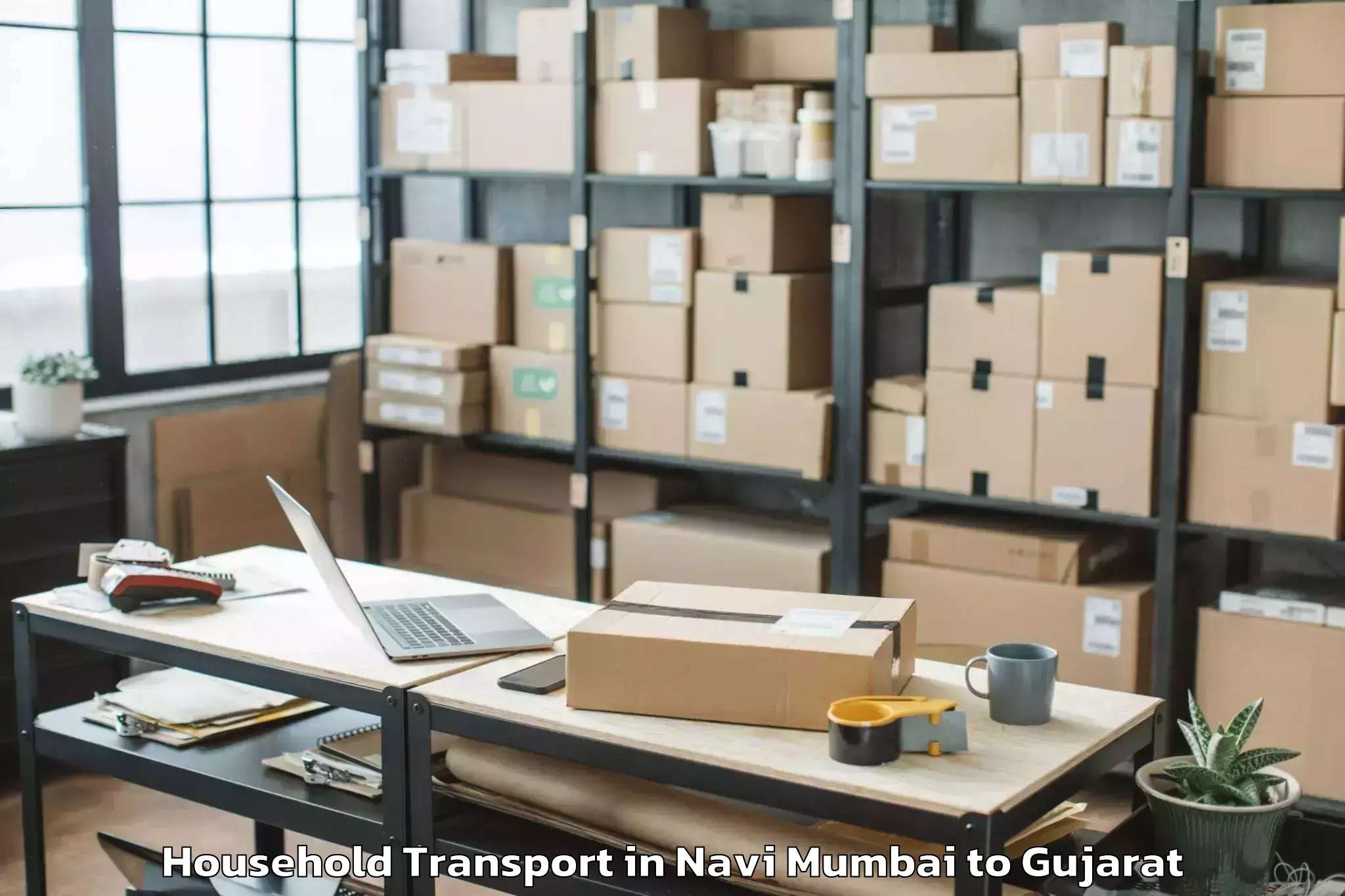 Get Navi Mumbai to Visnagar Household Transport